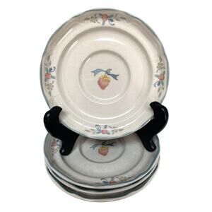 VTG International China Marmalade Saucers Only Geese Blue Ribbon Retired